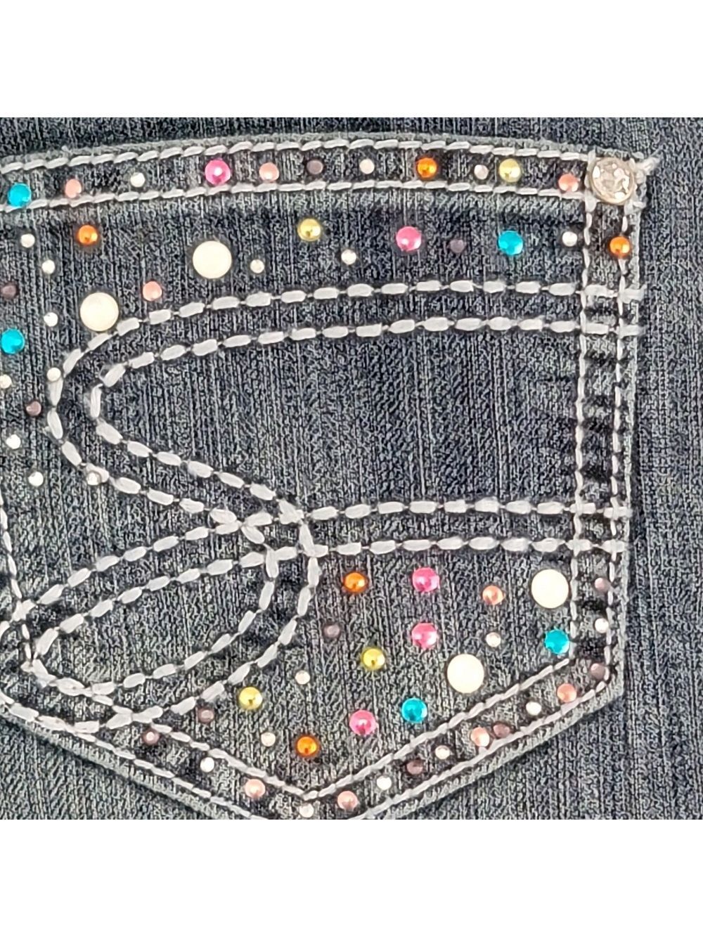 Seven 7 Jeans Girls Distressed Sequin Skinny Denim Size 12